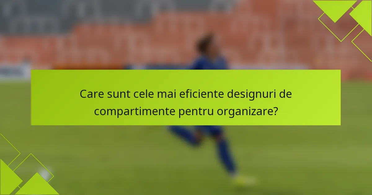 Care sunt cele mai eficiente designuri de compartimente pentru organizare?