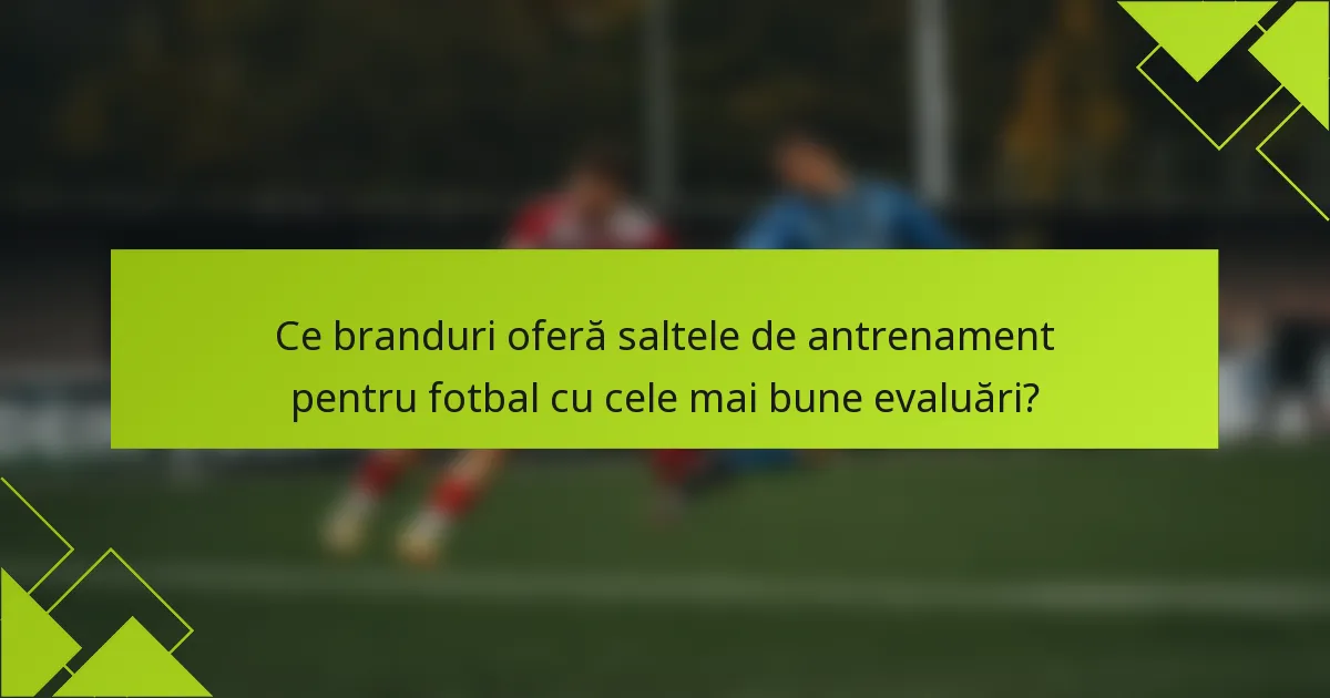 Ce branduri oferă saltele de antrenament pentru fotbal cu cele mai bune evaluări?