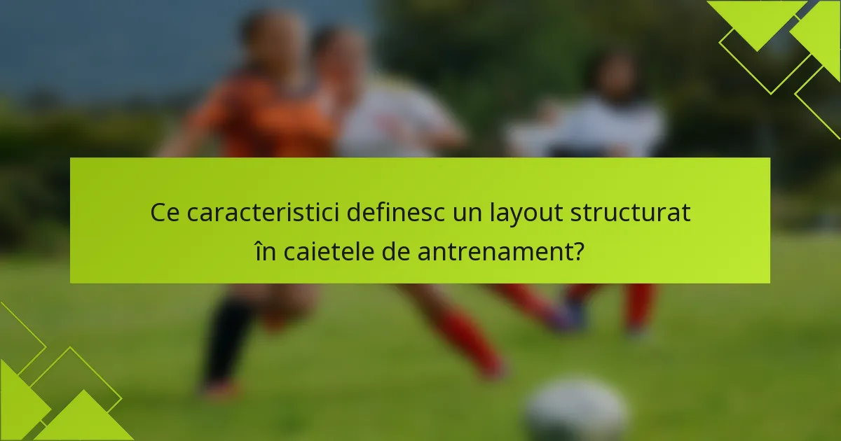 Ce caracteristici definesc un layout structurat în caietele de antrenament?