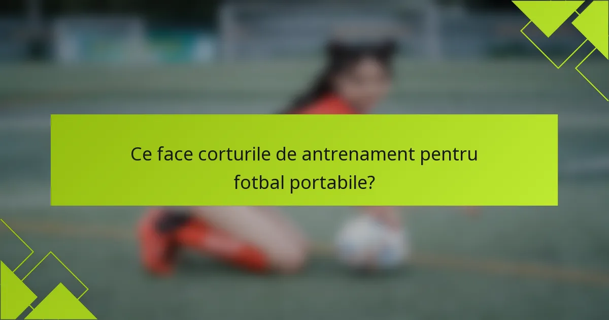 Ce face corturile de antrenament pentru fotbal portabile?