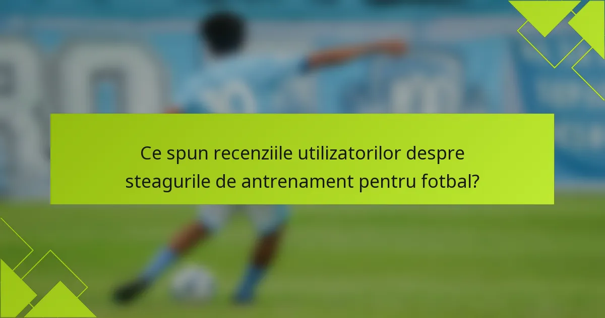 Ce spun recenziile utilizatorilor despre steagurile de antrenament pentru fotbal?