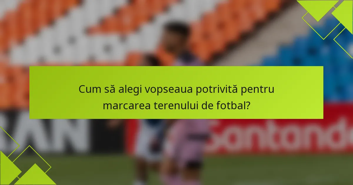 Cum să alegi vopseaua potrivită pentru marcarea terenului de fotbal?