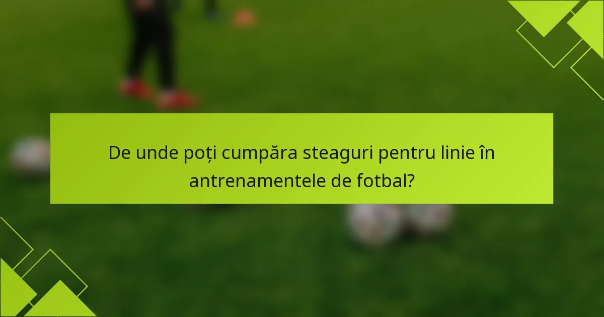 De unde poți cumpăra steaguri pentru linie în antrenamentele de fotbal?